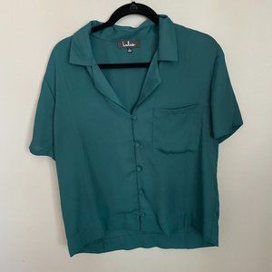 Sheer Green Short Sleeved Lulu's Button Up